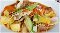 Sweet and sour vegetable pork - ឆាជូរអែមសាច់ជ្រូក